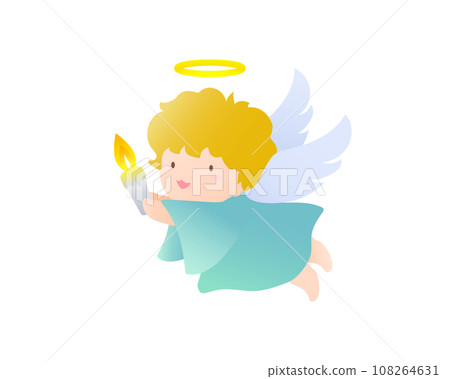 Illustration of an angel with a candle Illustration of an angel with a candle 108264631