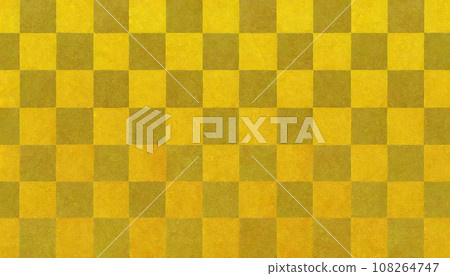 Luxurious gold checkered background. Checkered pattern image material with a Japanese feel. Luxurious gold checkered background. Checkered pattern image material with a Japanese feel. 108264747