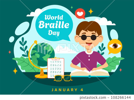 World Braille Day Vector Illustration on 4th of January with Text by Alphabet for Means of Communication in Flat Kids Cartoon Background Design World Braille Day Vector Illustration on 4th of January with Text by Alphabet for Means of Communication in Flat Kids Cartoon Background Design 108266144