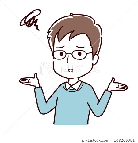 Illustrations of men in plain clothes in various poses Illustrations of men in plain clothes in various poses 108266391