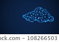 Cloud wireframe technology vector background. 108266503