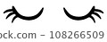 Closed eye with eyelashes cute vector icon for cartoon character illustration. 108266509