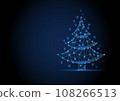 Christmas tree wireframe new year digital banner date vector sign. 108266513
