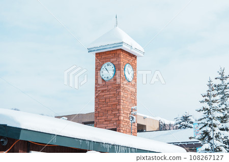 Clock tower with snow at Asahiyama Zoo in winter season. landmark and popular for tourists attractions in Asahikawa, Hokkaido, Japan. Travel and Vacation concept Clock tower with snow at Asahiyama Zoo in winter season. landmark and popular for tourists attractions in Asahikawa, Hokkaido, Japan. Travel and Vacation concept 108267127
