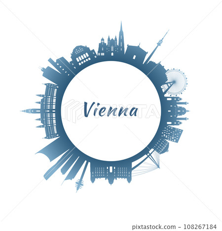 Vienna skyline with colorful buildings. Vienna skyline with colorful buildings. 108267184