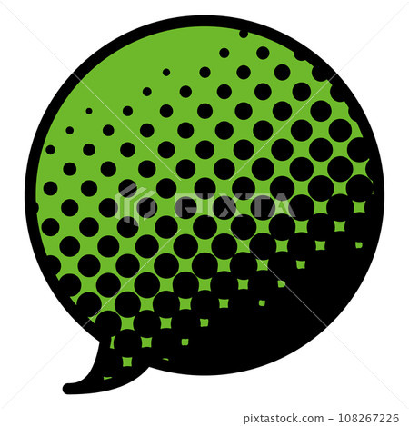 Speech bubble illustration 1 [Black halftone (green)] 108267226