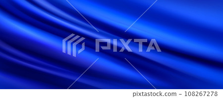 Blue silk fabric background with liquid ripples 108267278