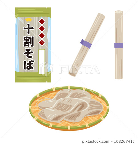 Juwari soba with soba and dried noodles served in a colander 108267415