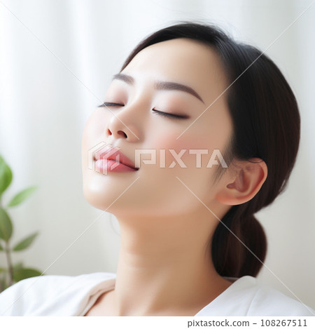 一個女人在美容院放鬆 一個女人在美容院放鬆 108267511