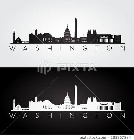 Washington skyline silhouette 108267884