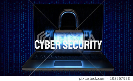 The Cybersecurity text on digital Background 3d rendering The Cybersecurity text on digital Background 3d rendering 108267928
