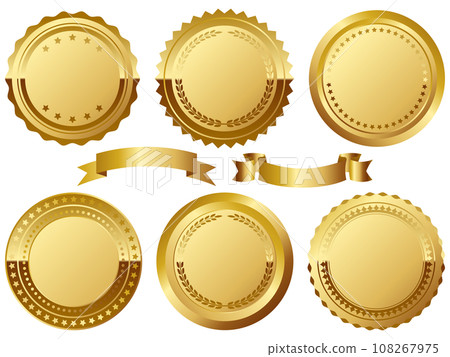一組 6 個豪華徽章，金色 108267975