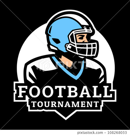 football player helmet icon American football player in a helmet. Logo emblem. - Stock Illustration  [108268033]