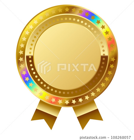 Luxury emblem rainbow gold 108268057