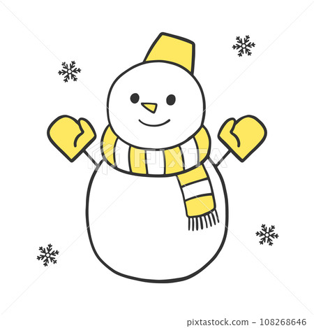 Hand-drawn rough snowman illustration material Hand-drawn rough snowman illustration material 108268646