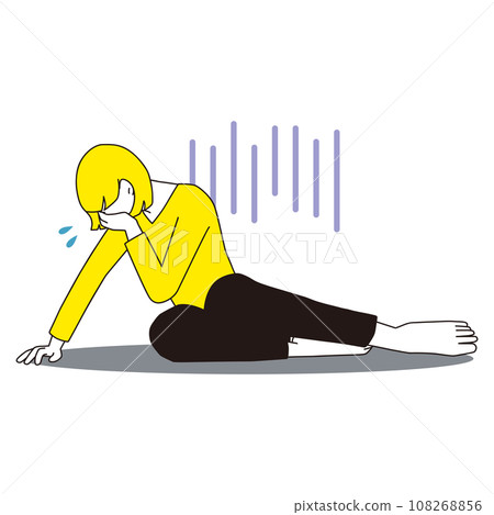 Woman crying, bare feet 108268856