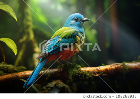 Image of cuban trogon bird on a branch in the forest. Birds., Wildlife Animals. 108268935
