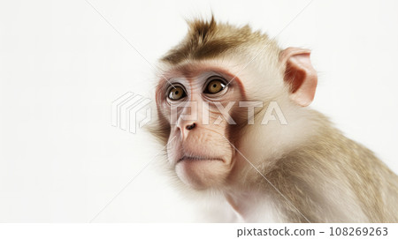 Japanese macaque on white background Japanese macaque on white background 108269263