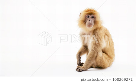 Japanese macaque on white background Japanese macaque on white background 108269271
