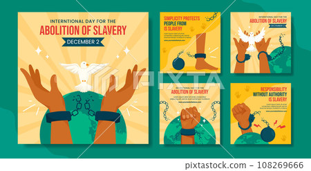 Abolition of Slavery Social Media Post Flat Cartoon Hand Drawn Templates Background Illustration 108269666