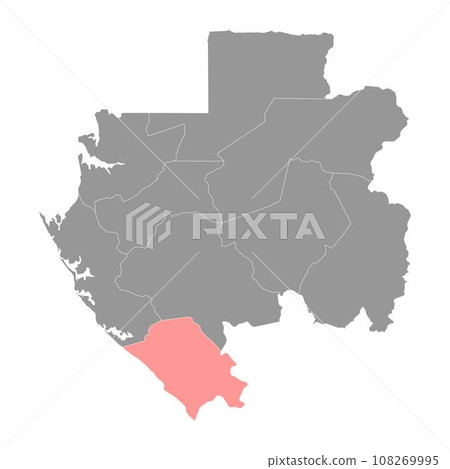 Nyanga province map, administrative division of Gabon. Vector illustration. Nyanga province map, administrative division of Gabon. Vector illustration. 108269995