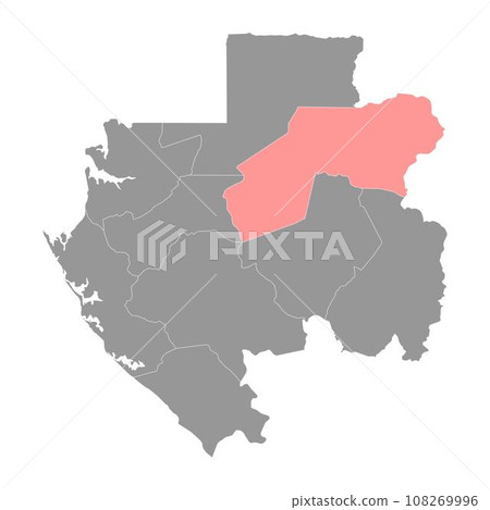 Ogooue Ivindo province map, administrative division of Gabon. Vector illustration. Ogooue Ivindo province map, administrative division of Gabon. Vector illustration. 108269996