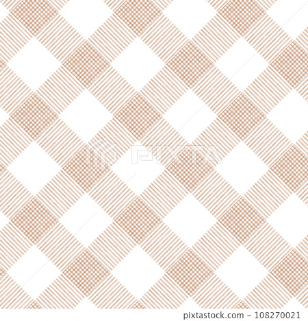 Brown plaid hand drawn watercolor background 108270021