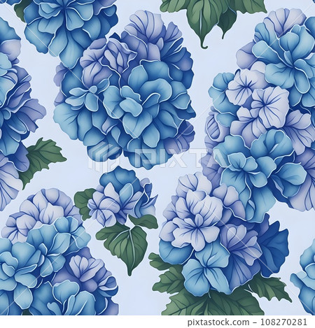 Blue hydrangea seamless pattern Blue hydrangea seamless pattern 108270281