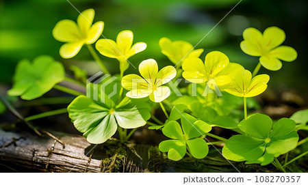 酢漿草黃色花背景材料 108270357