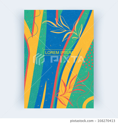 Bright cover layout, vertical orientation. Abstract shapes. Bright cover layout, vertical orientation. Abstract shapes. 108270413