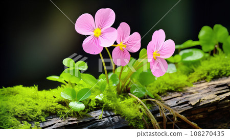 酢漿草粉色花背景材料 108270435