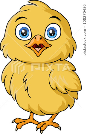 Cute little chick cartoon on white background 108270486