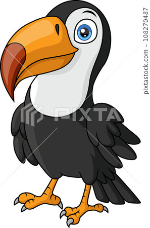 Cute toucan isolated on white background 108270487