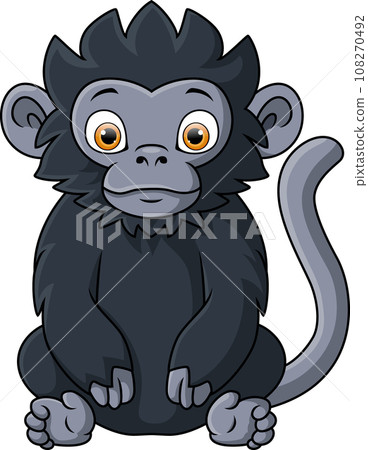 Cute monkey cartoon on white background Cute monkey cartoon on white background 108270492