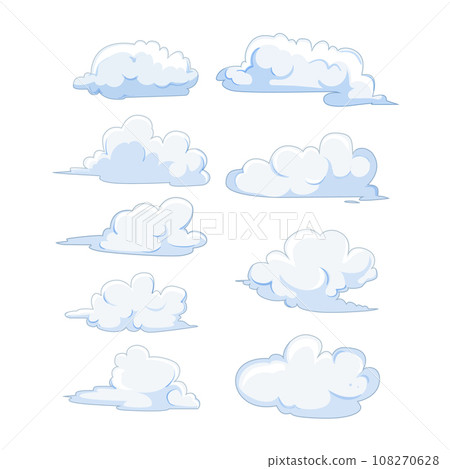 cloud set cartoon vector illustration 108270628