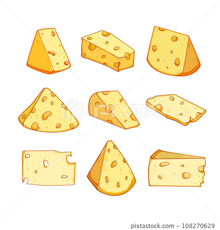 cheese set cartoon vector illustration 108270629