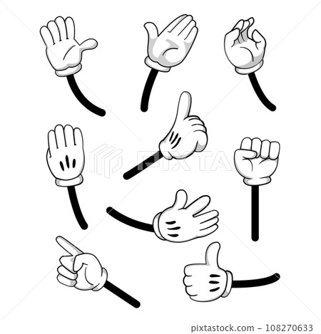 cartoon hand set cartoon vector illustration 108270633