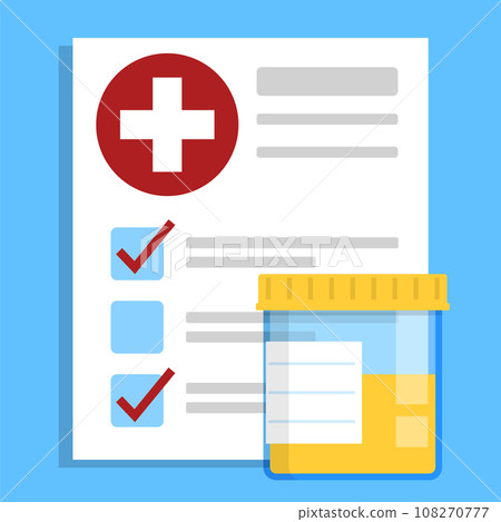 Plastic container with urine sample Plastic container with urine sample 108270777