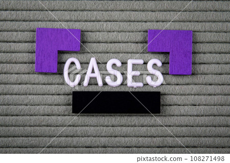 Cases Concept. White letters of the alphabet on a green background 108271498