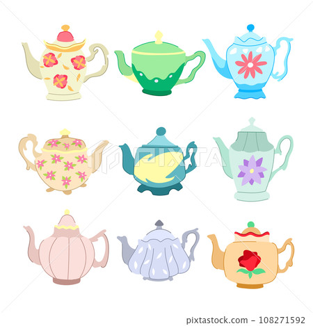 vintage teapot set cartoon vector illustration vintage teapot set cartoon vector illustration 108271592