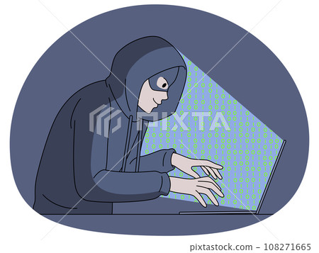 Hacker stealing information from computer 108271665