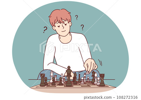 Man playing chess feel frustrated 108272316