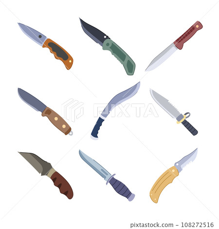 military knife set cartoon vector illustration 108272516
