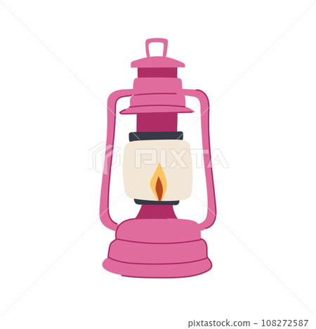 light kerosene lamp cartoon vector illustration 108272587