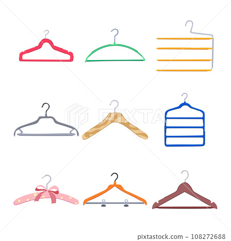hanger clothes set cartoon vector illustration 108272688