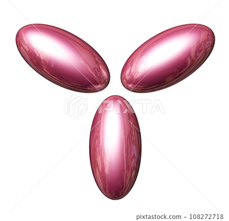 3DCG "3 elliptical spheres/ellipsoids" red, red 108272718