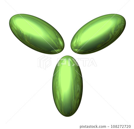3DCG "3 elliptical spheres/ellipsoids" green, green 108272720