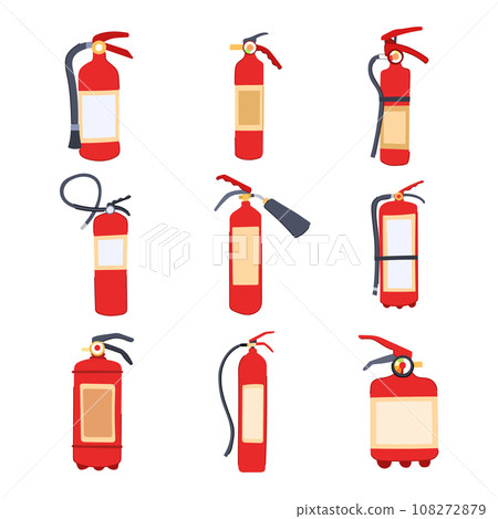 fire extinguisher set cartoon vector illustration 108272879