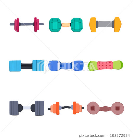 dumbbell set cartoon vector illustration dumbbell set cartoon vector illustration 108272924