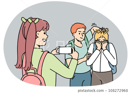 Schoolchildren torture classmate, shoot video. Schoolchildren torture classmate, shoot video. 108272968
